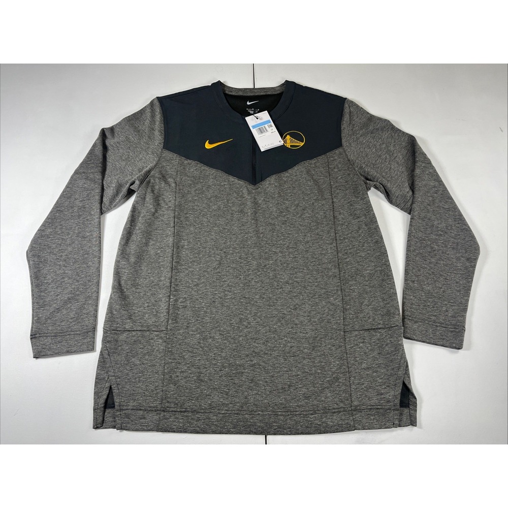 Nike Golden State Warriors Logo 1/4 Quarter Zip Pullover Gray Dri-Fit Mens M NWT